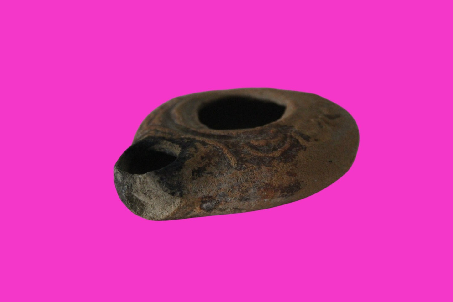 Ancient Holy Land Oil Lamp Artifact Jesus Christ Homeland 100BC-400AD COA 17