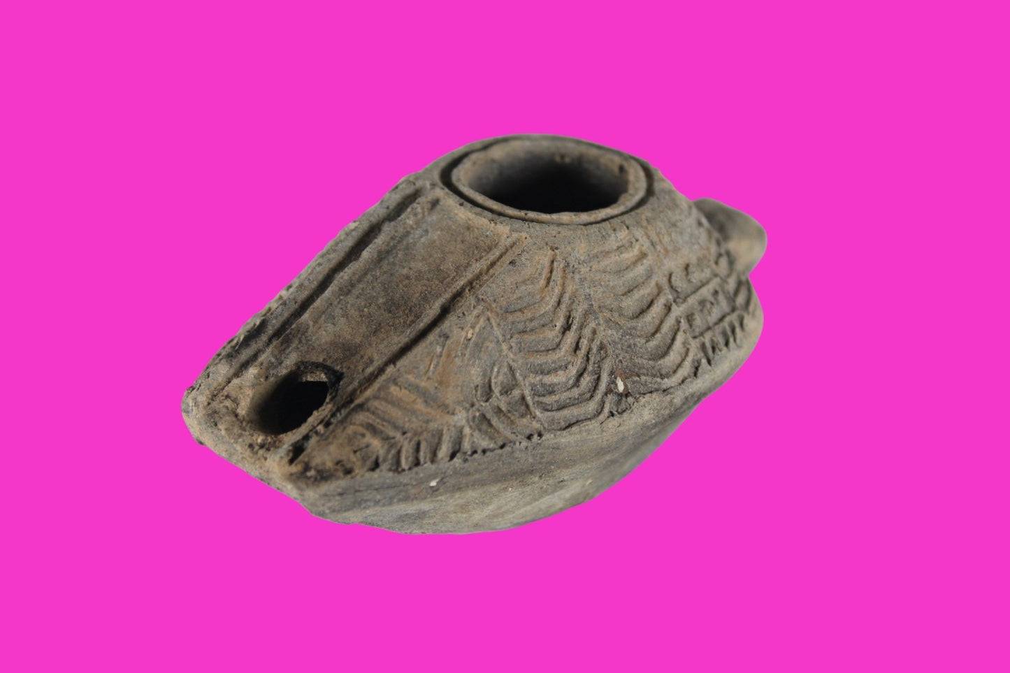 Holy Land Oil Lamp Ancient Artifact Time of the Christians 313-636 AD COA 212