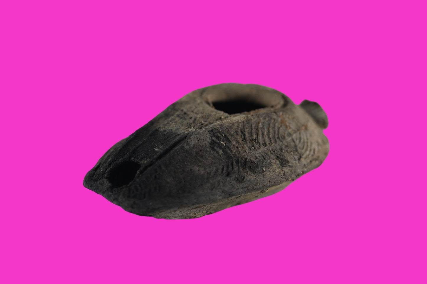 Time of the Christians Oil Lamp Ancient Holy Land Artifact 313-636 AD COA 08