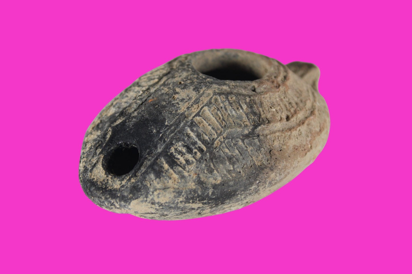 Holy Land Oil Lamp Ancient Artifact Time of the Christians 313-636 AD COA 223