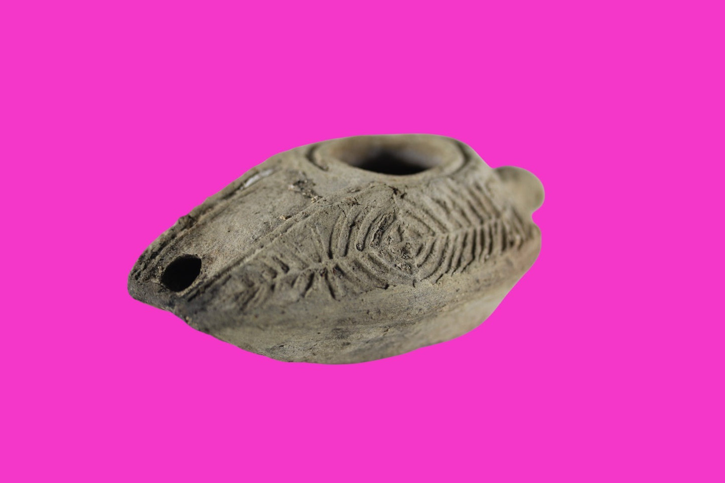 Time of the Christians Oil Lamp Ancient Holy Land Artifact 313-636 AD COA 31