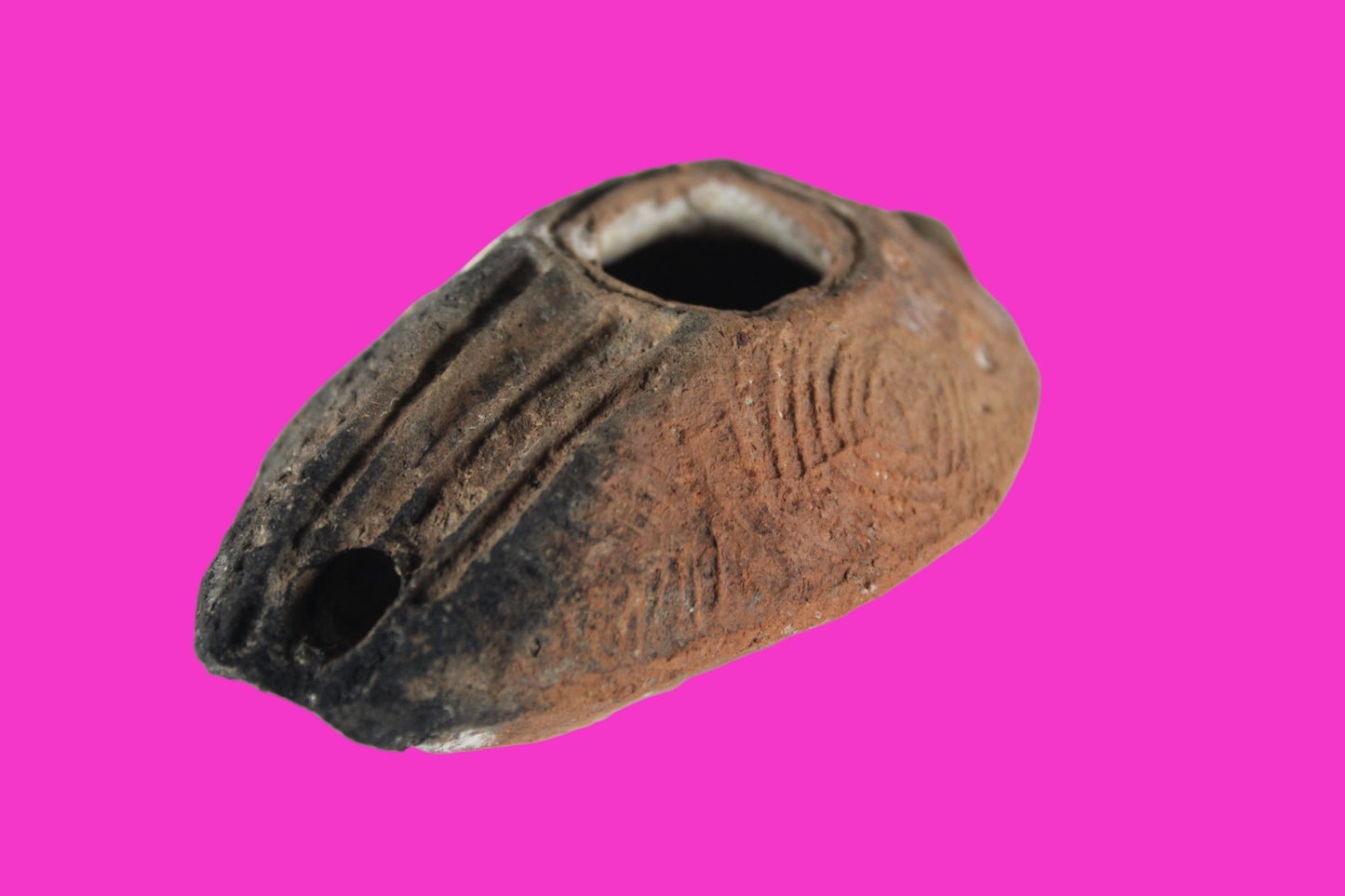 Holy Land Oil Lamp Ancient Artifact Time of the Christians 313-636 AD COA 216