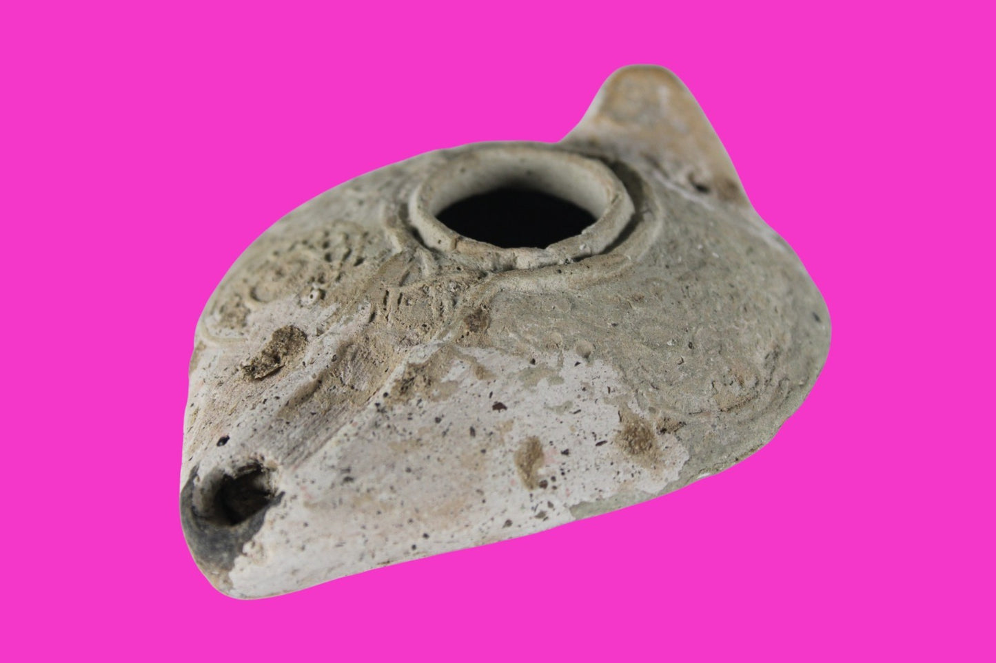 Holy Land Oil Lamp Ancient Artifact Time of the Christians 313-636 AD COA 215