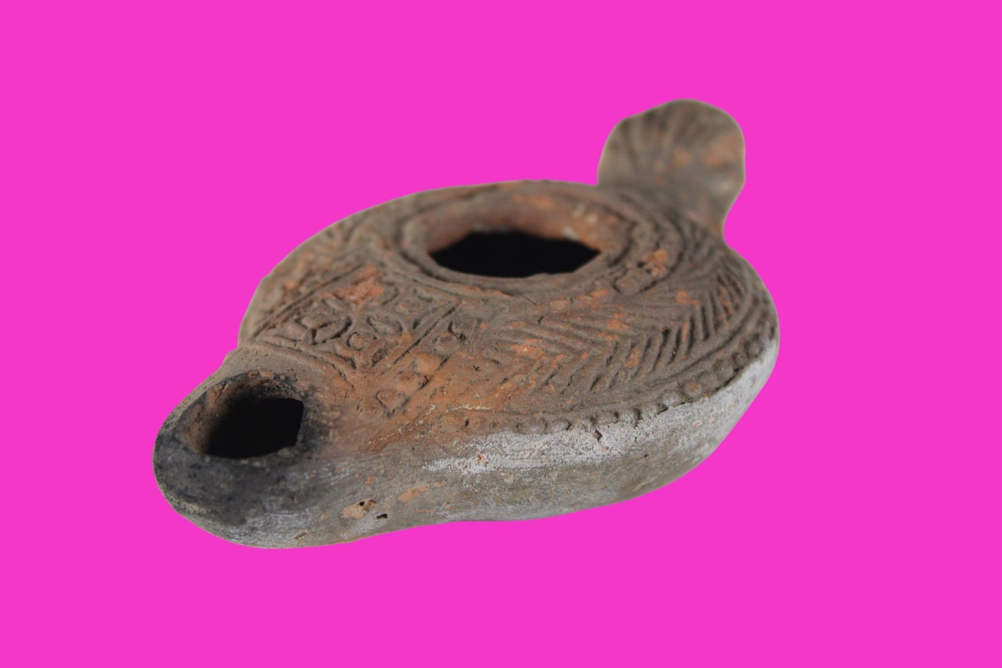 Holy Land Oil Lamp Ancient Artifact Time of the Christians 313-636 AD COA 175
