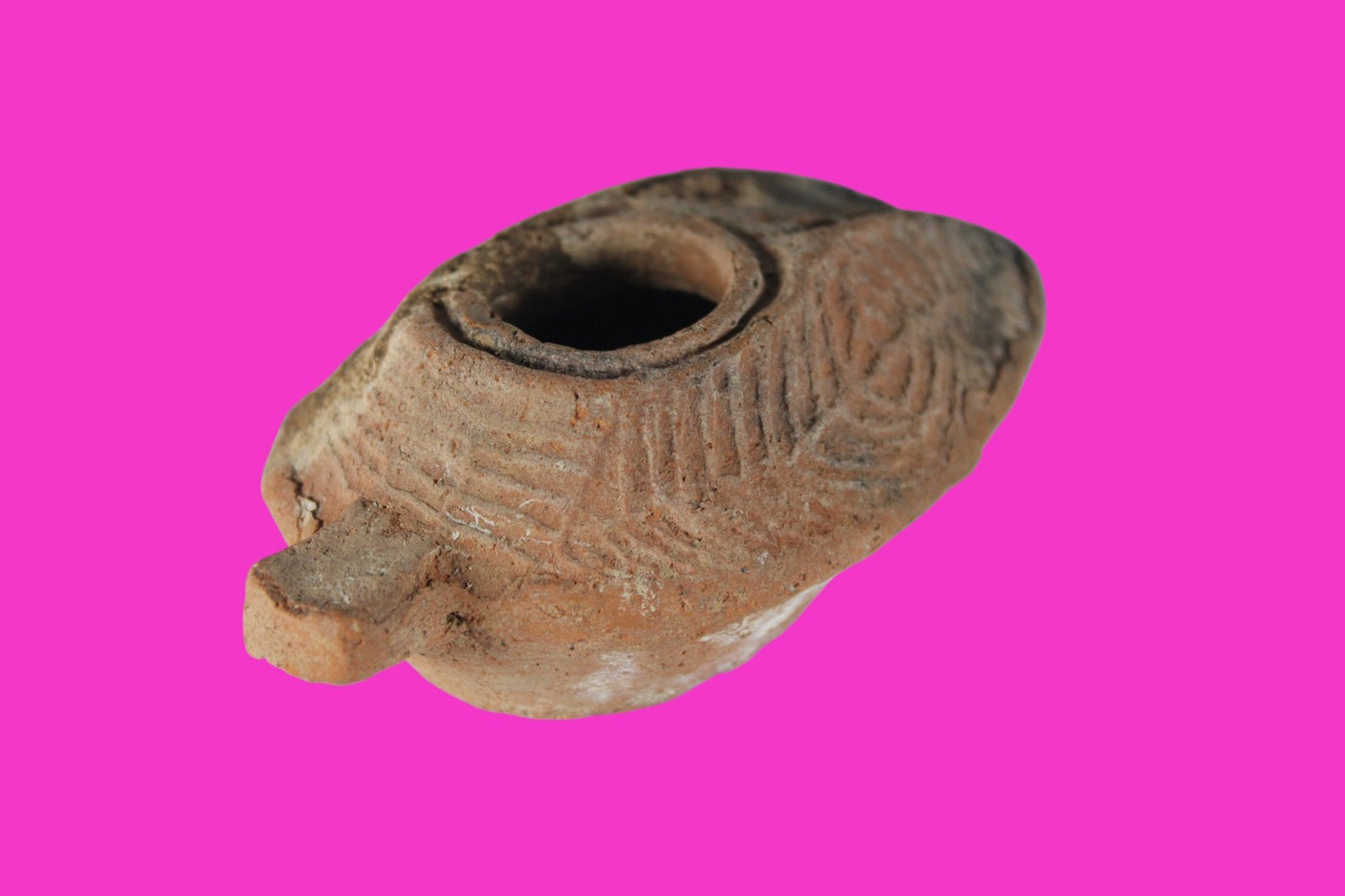 Holy Land Oil Lamp Ancient Artifact Time of the Christians 313-636 AD COA 214