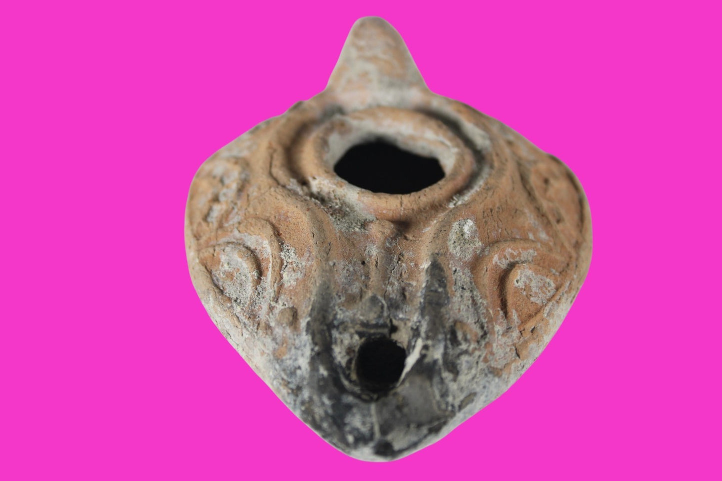 Large Holy Land Oil Lamp Ancient Artifact Time of Christians 313-636 AD COA 199