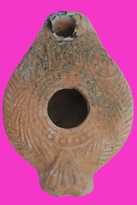 Holy Land Oil Lamp Ancient Artifact Time of the Christians 313-636 AD COA 185