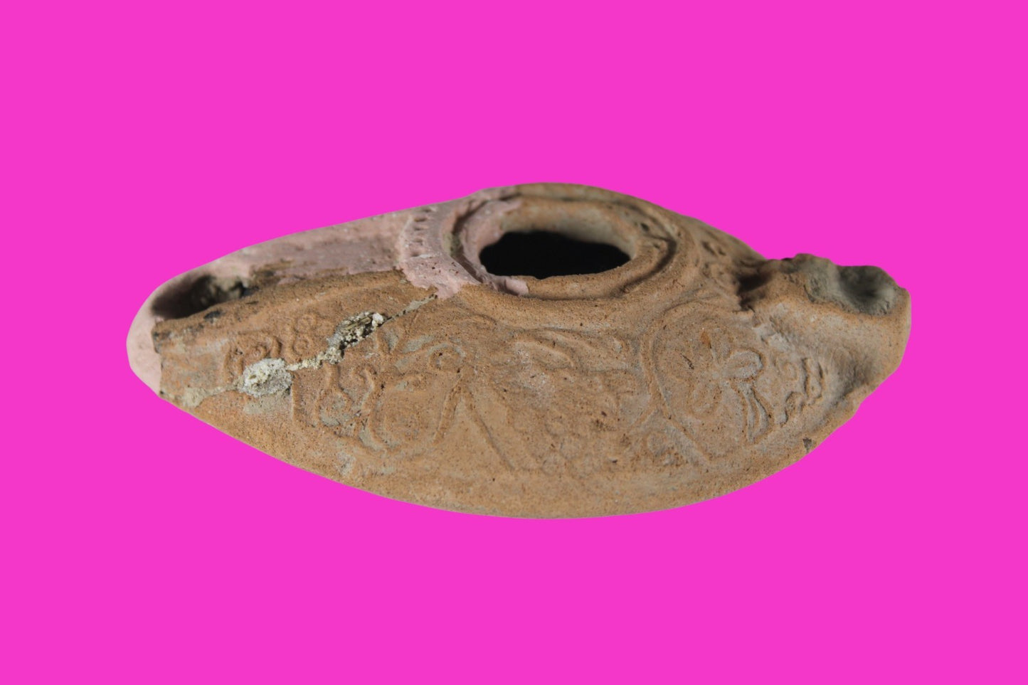 Holy Land Oil Lamp Ancient Artifact Time of the Christians 313-636 AD COA 208