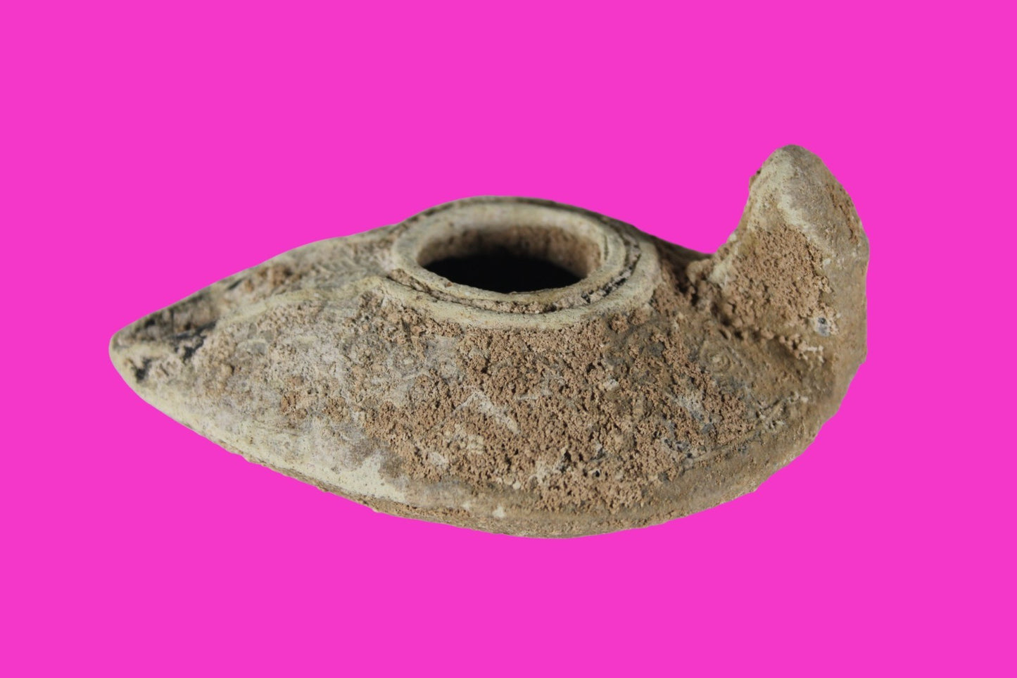 Holy Land Oil Lamp Ancient Artifact Time of the Christians 313-636 AD COA 205