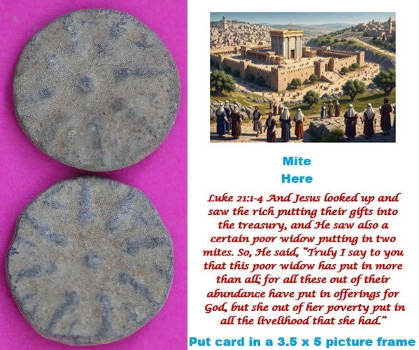 2 Small Widows Mite Coins Holy Land Artifacts Leptons Export Permit COA R957