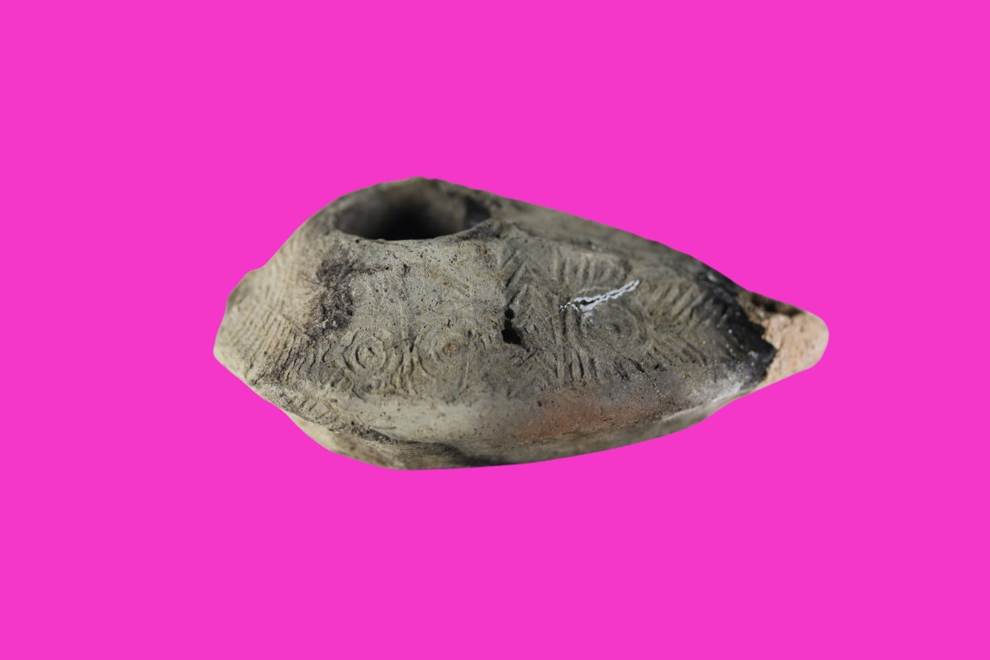 Time of the Christians Oil Lamp Ancient Holy Land Artifact 313-636 AD COA 18