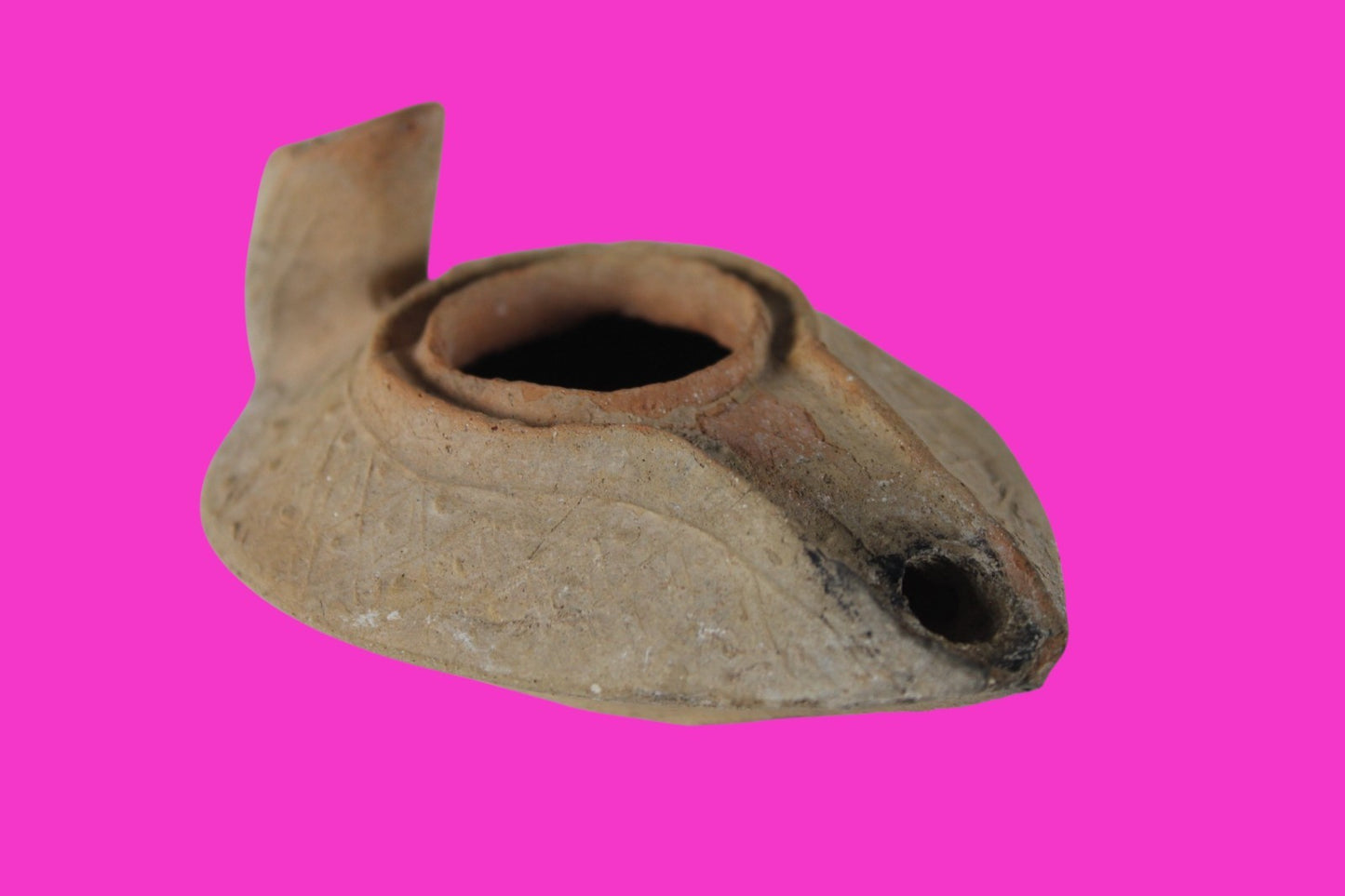 Holy Land Oil Lamp Ancient Artifact Time of the Christians 313-636 AD COA 183