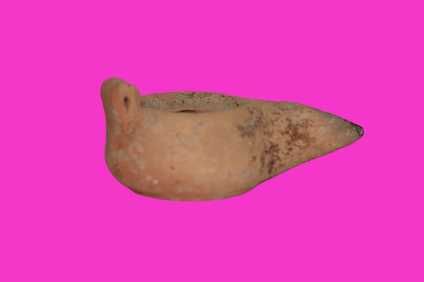 Oil Lamp Holy Land Ancient Artifact Jesus Christ Home Israel 100-400 AD COA J105