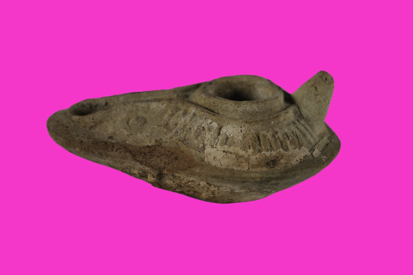 Ancient Holy Land Oil Lamp Artifact  From Jesus Christ Homeland 400-600AD COA 35