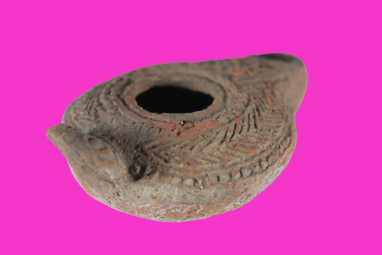 Holy Land Oil Lamp Ancient Artifact Time of the Christians 313-636 AD COA 175