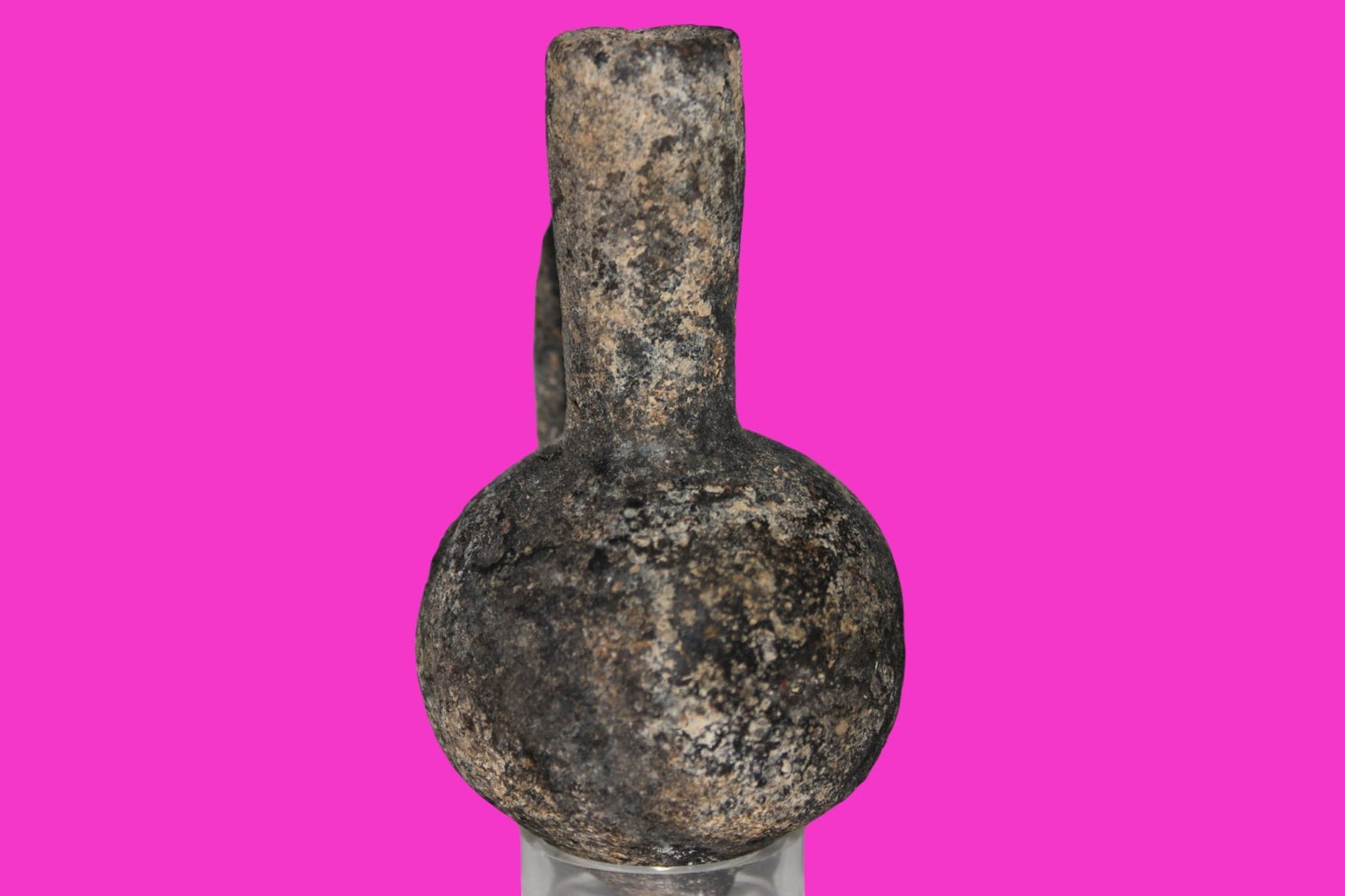Ancient Holy Land Artifact Time of King David Small Black Jugglet 1000 BC COA 05