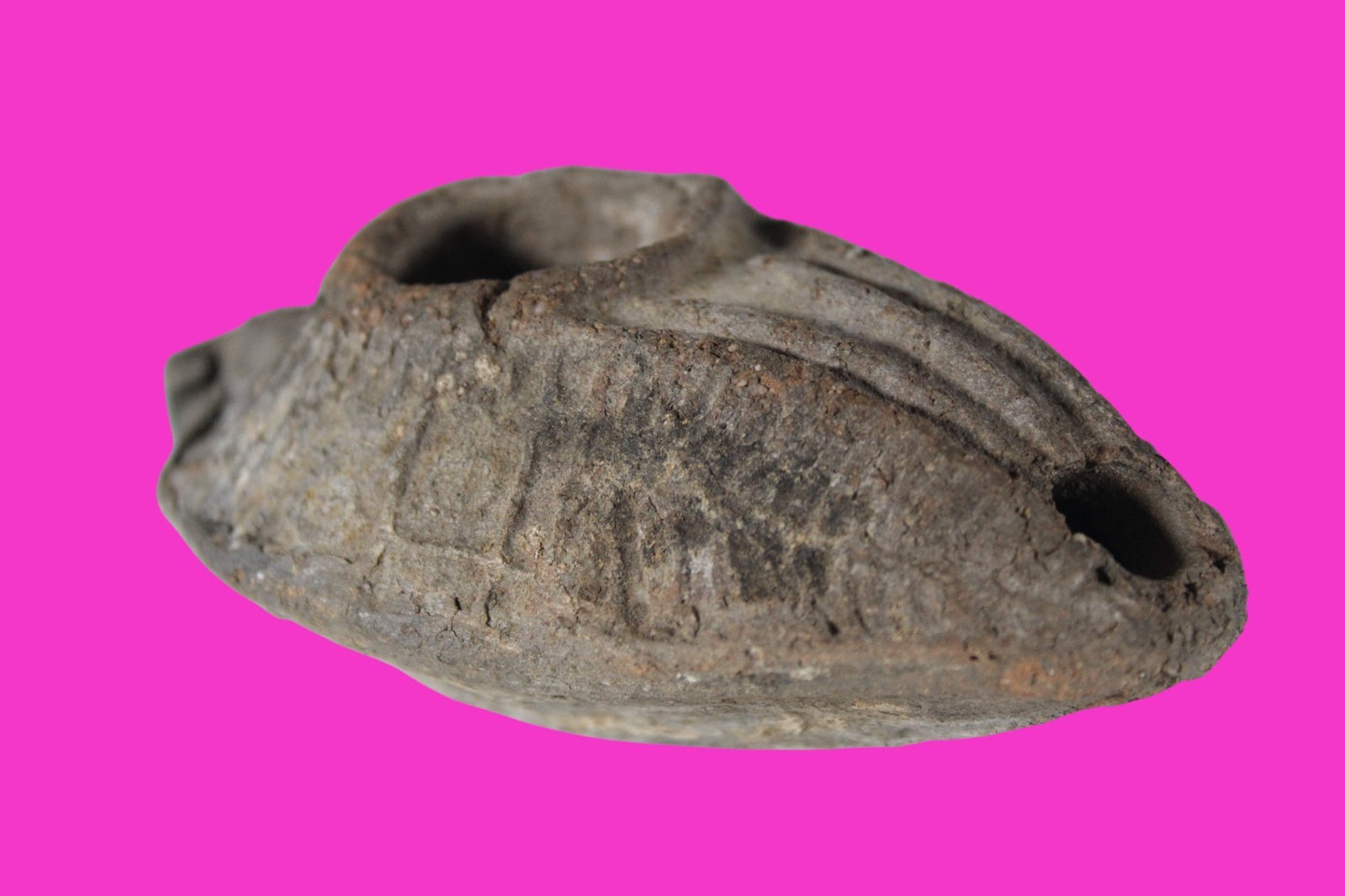 Oil Lamp Holy Land Ancient Artifact Jesus Christ Home Israel 300-600 AD COA 90
