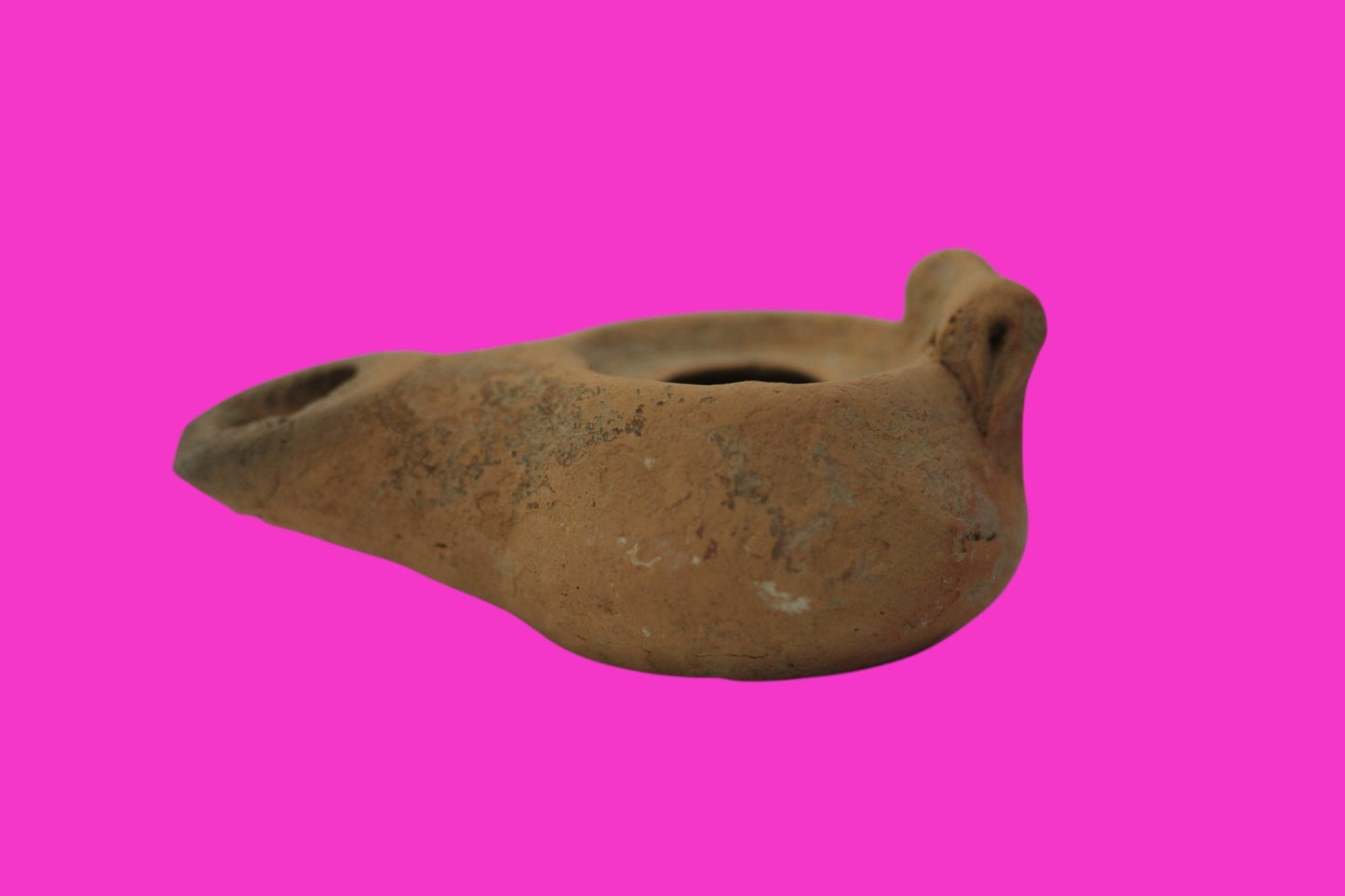 Oil Lamp Holy Land Ancient Artifact Jesus Christ Home Israel 100-400 AD COA J105