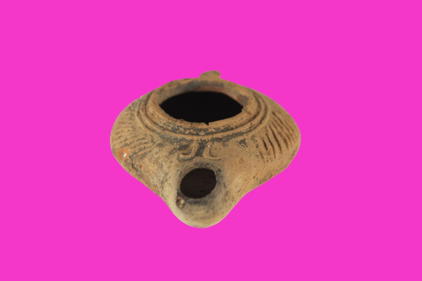 Holy Land Oil Lamp Ancient Artifact Time of Jesus & Apostles 63BC-323AD COA 159
