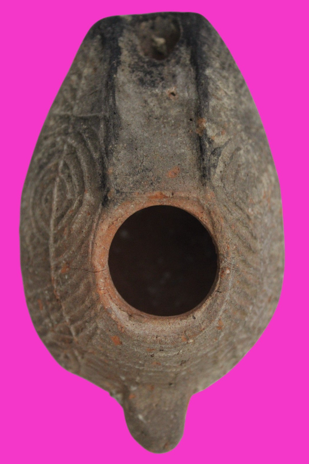 Time of the Christians Oil Lamp Ancient Holy Land Artifact 313-636 AD COA 33