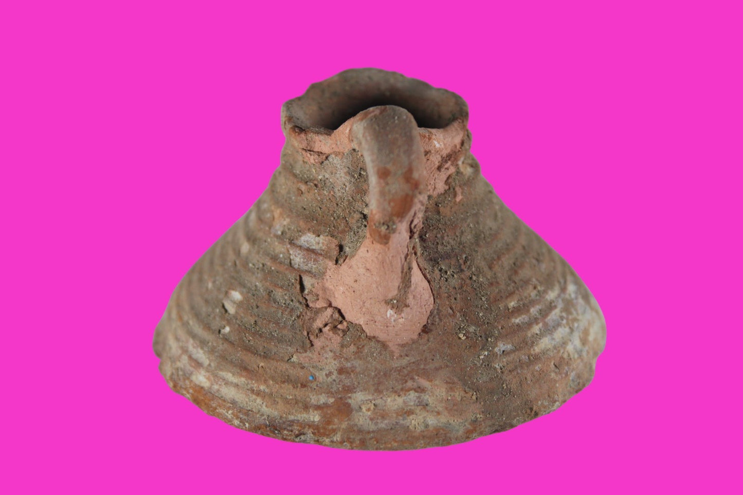 Holy Land Oil Lamp Ancient Artifact Time of the Arab Invasion 660-800 AD COA 239