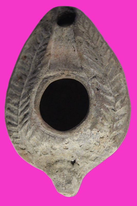 Oil Lamp Holy Land Ancient Artifact Jesus Christ Home Israel 300-600 AD COA 92