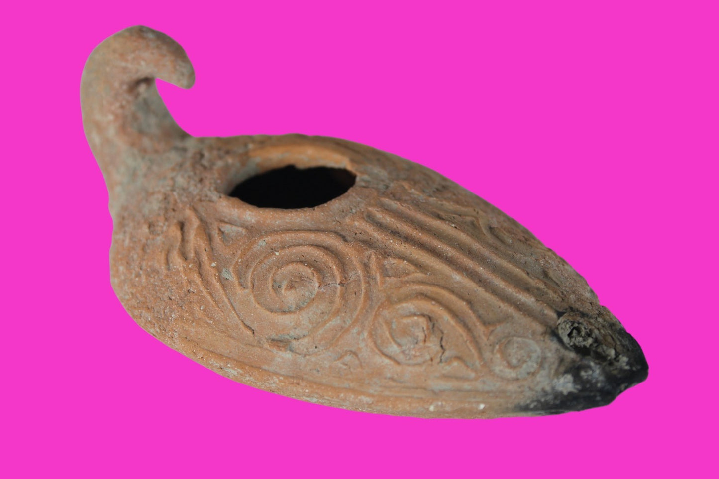 Holy Land Oil Lamp Ancient Artifact Time of the Christians 313-636 AD COA 203