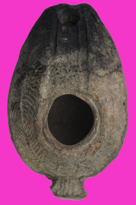Time of the Christians Oil Lamp Ancient Holy Land Artifact 313-636 AD COA 08