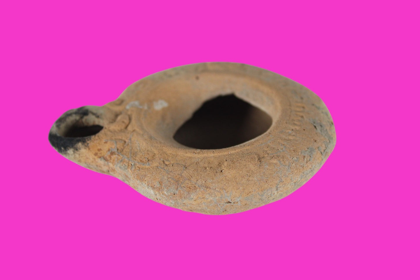 Holy Land Oil Lamp Ancient Artifact Time of Jesus & Apostles 63BC-323AD COA 135