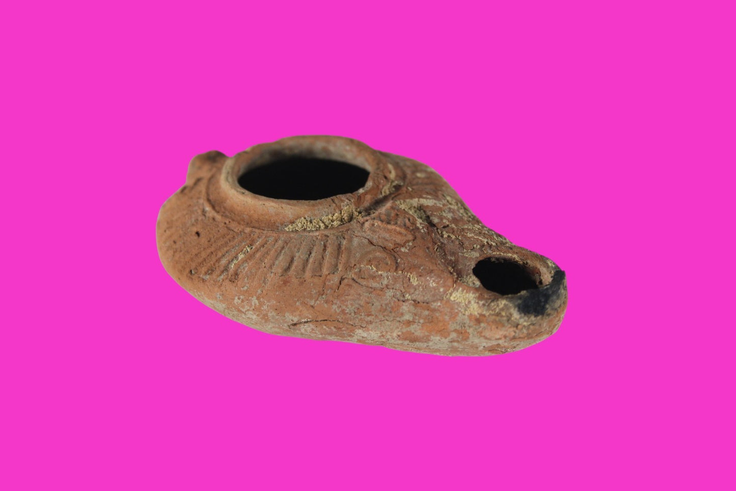 Holy Land Oil Lamp Ancient Artifact Time of the Christians 313-636 AD COA 226