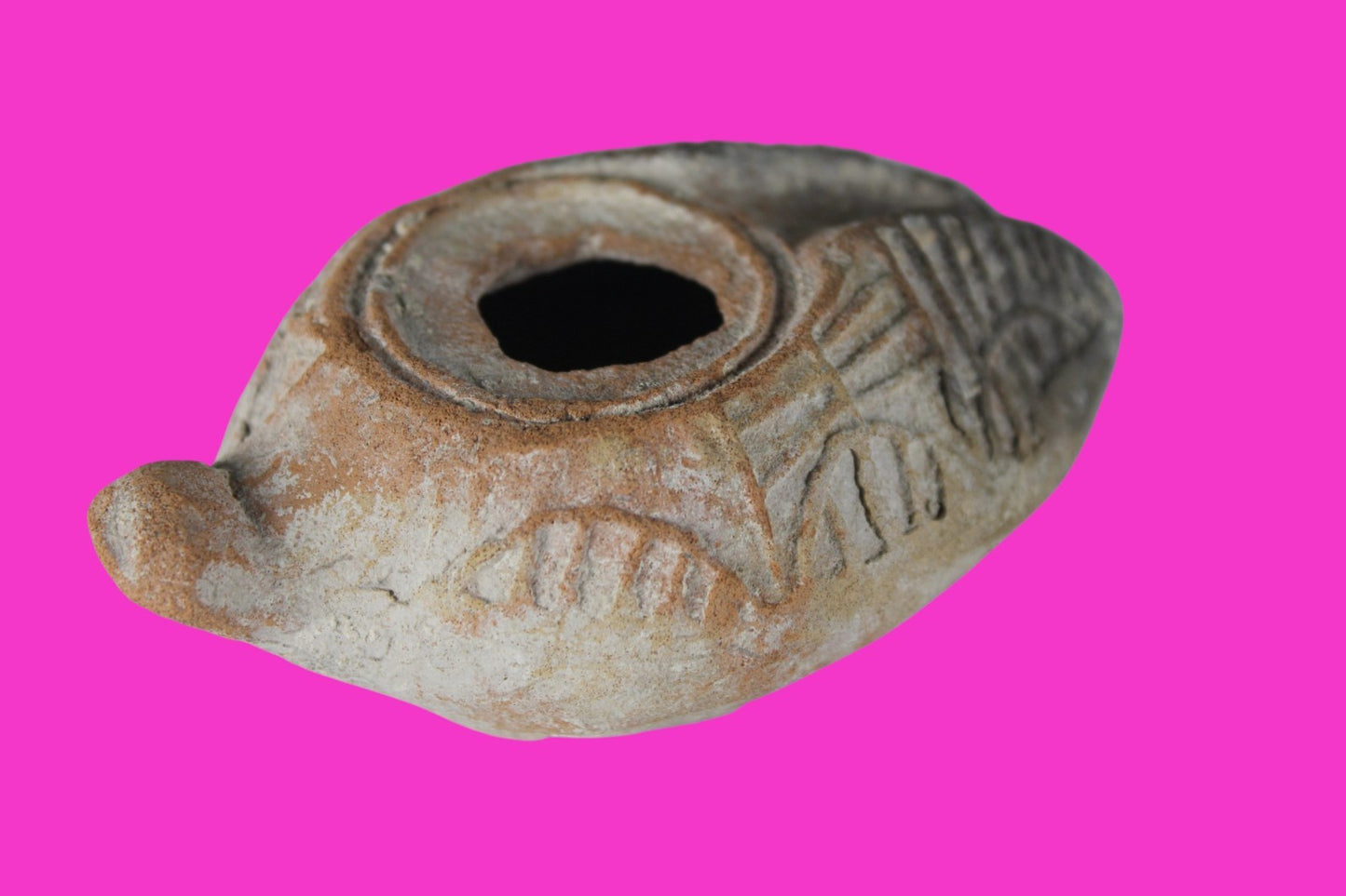 Holy Land Oil Lamp Ancient Artifact Time of the Christians 313-636 AD COA 200