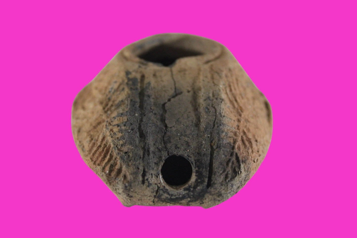 Ancient Holy Land Oil Lamp Artifact 2 Hidden Christian Crosses 300-600 AD COA 79