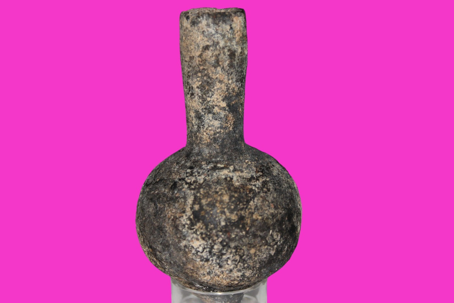 Ancient Holy Land Artifact Time of King David Small Black Jugglet 1000 BC COA 05