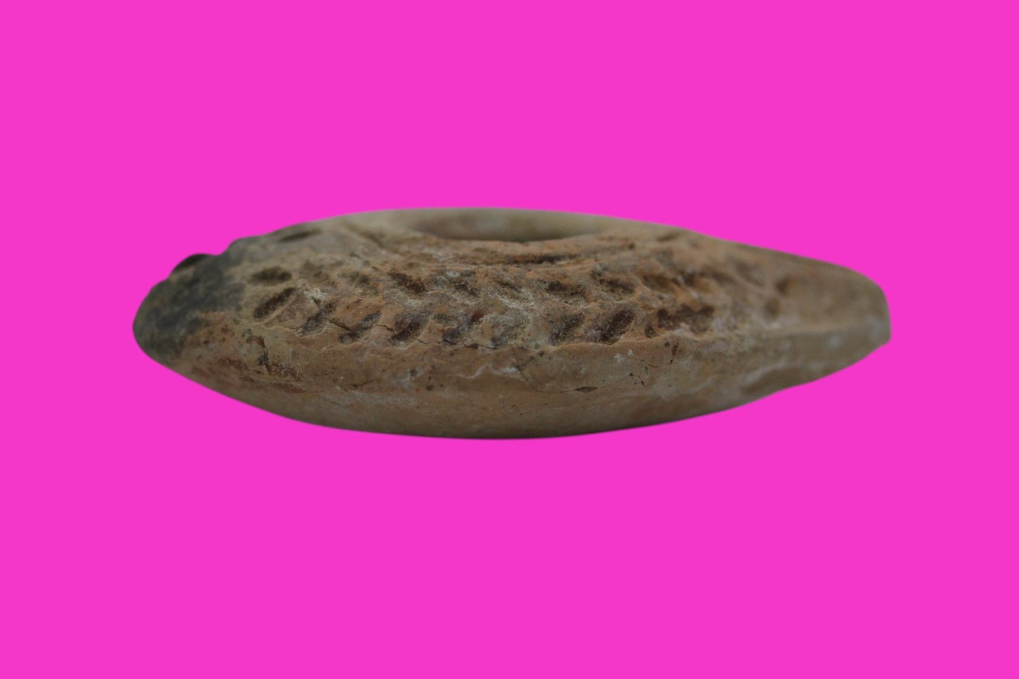 Oil Lamp Holy Land Ancient Artifact Jesus Christ Home Israel 100-400 AD COA J106