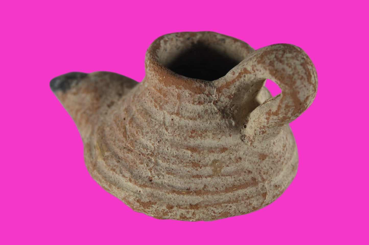 Holy Land Oil Lamp Ancient Artifact Time of the Arab Invasion 660-800 AD COA 238