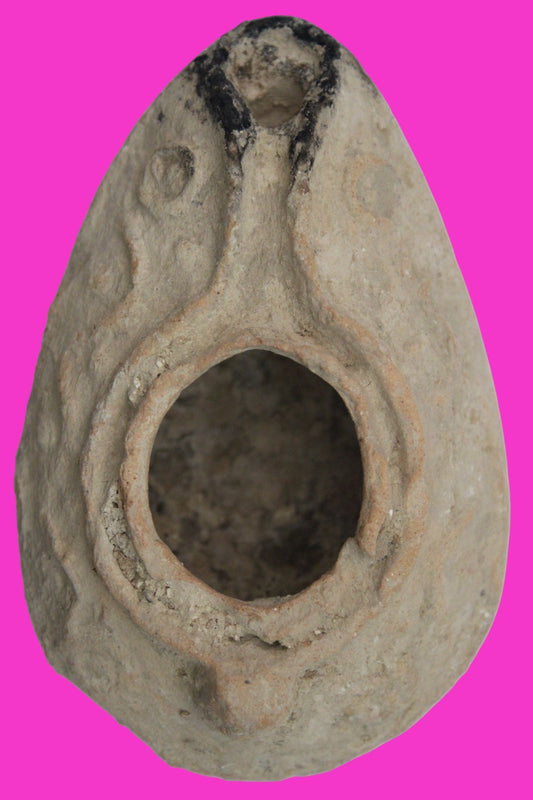 Holy Land Oil Lamp Ancient Artifact Time of the Christians 313-636 AD COA 211