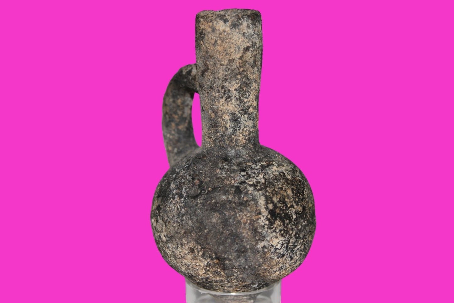 Ancient Holy Land Artifact Time of King David Small Black Jugglet 1000 BC COA 05