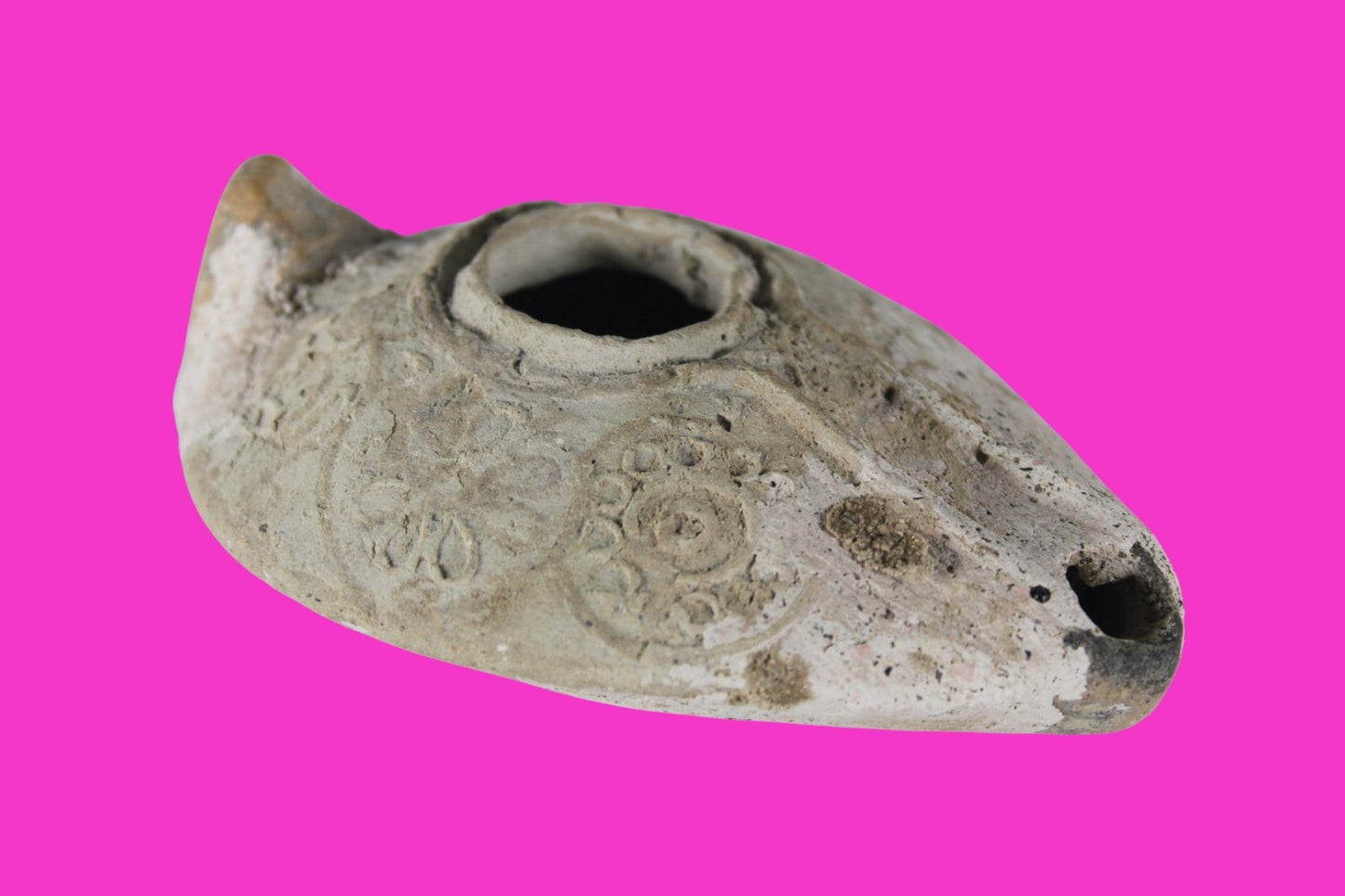 Holy Land Oil Lamp Ancient Artifact Time of the Christians 313-636 AD COA 215