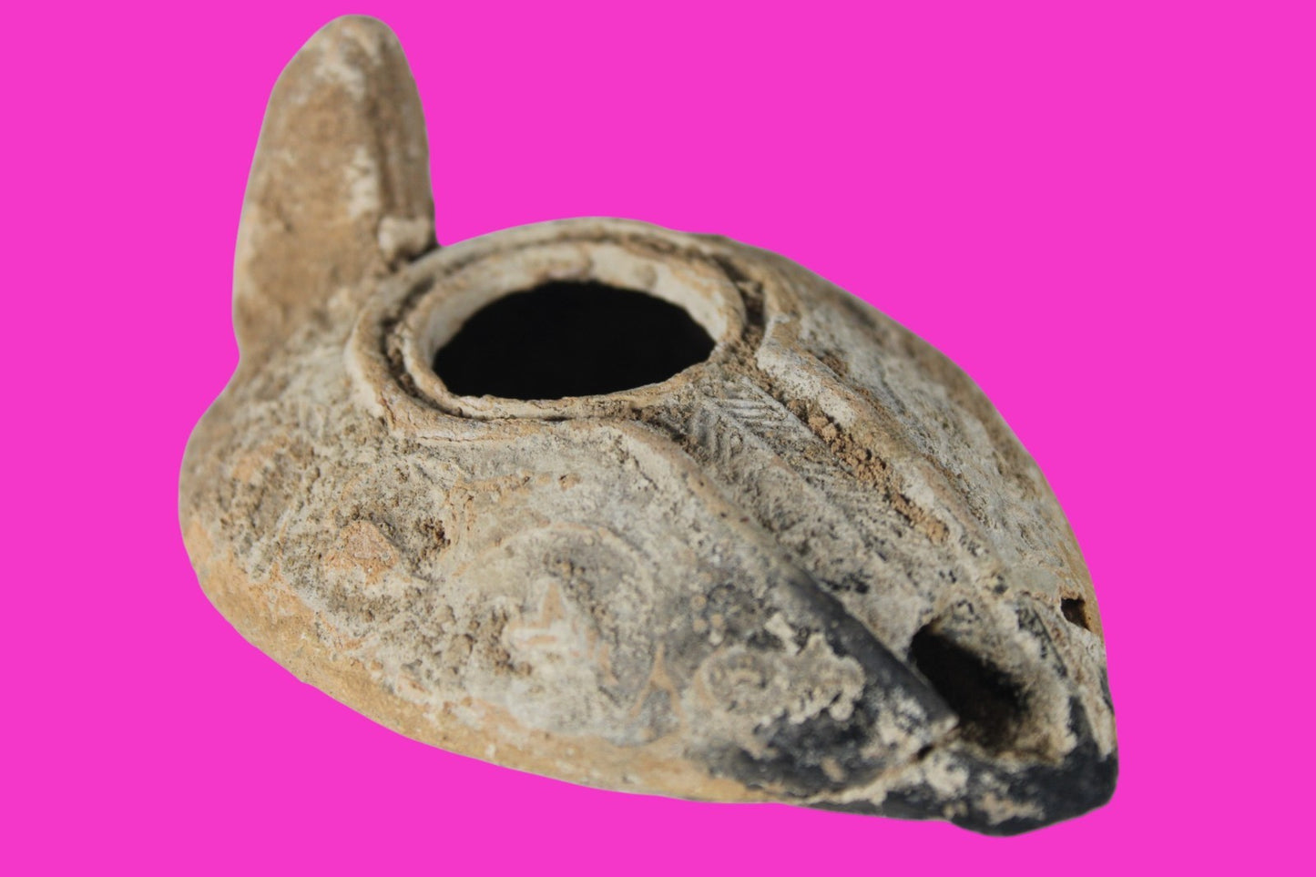 Holy Land Oil Lamp Ancient Artifact Time of the Christians 313-636 AD COA 204