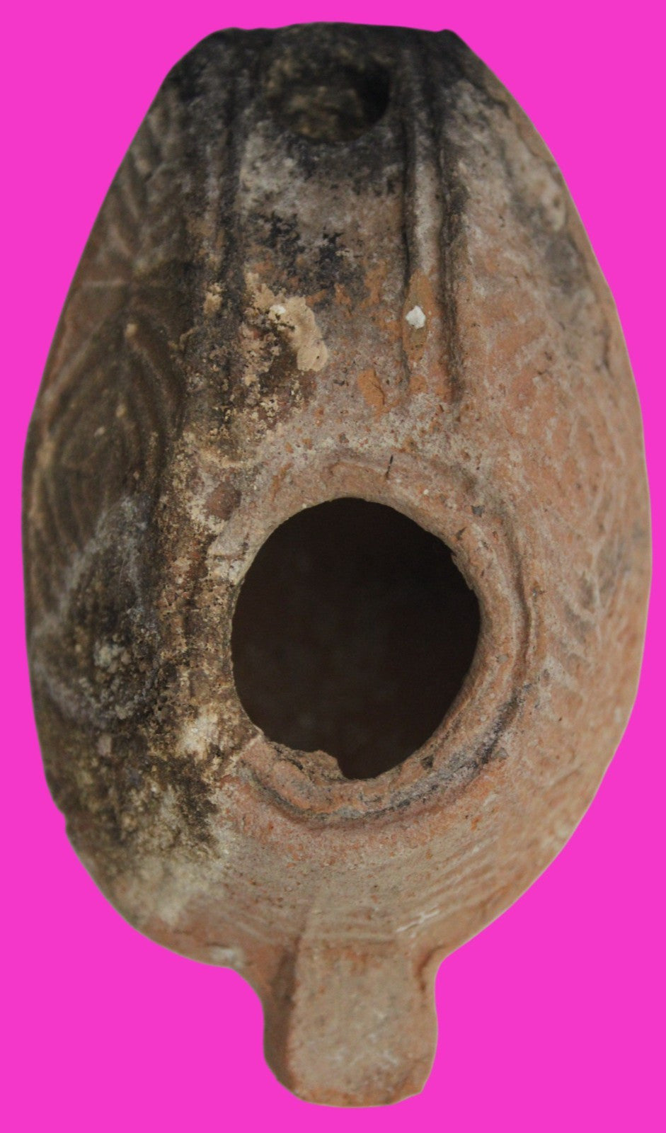 Holy Land Oil Lamp Ancient Artifact Time of the Christians 313-636 AD COA 214