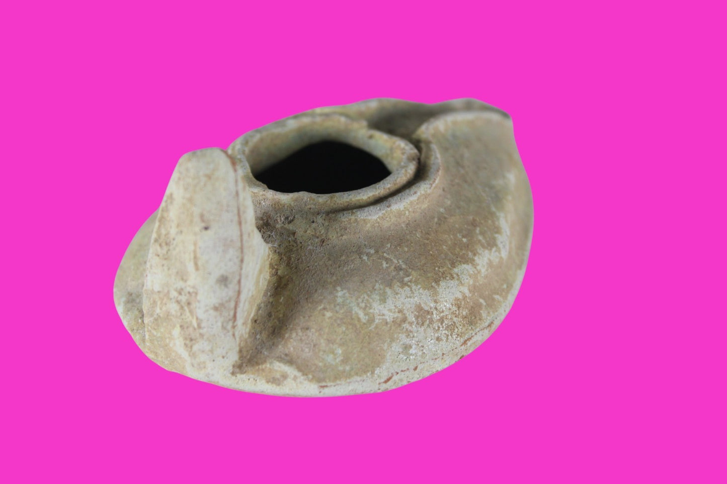Holy Land Oil Lamp Ancient Artifact Time of the Christians 313-636 AD COA 213