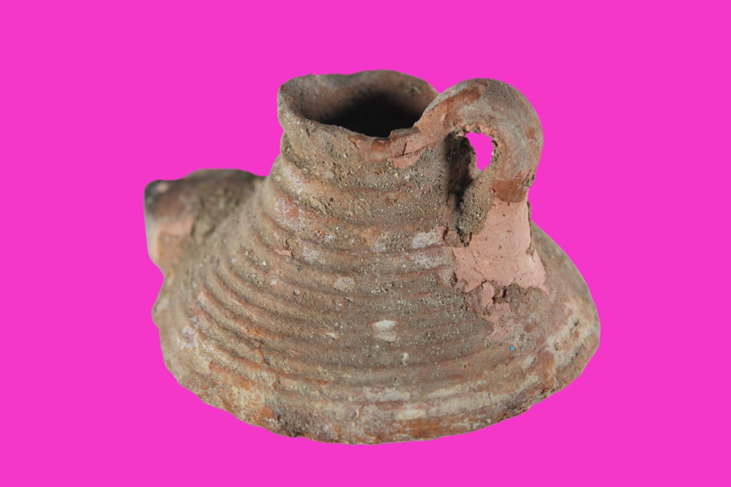 Holy Land Oil Lamp Ancient Artifact Time of the Arab Invasion 660-800 AD COA 239