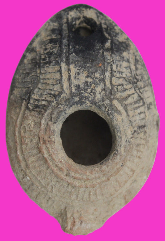 Holy Land Oil Lamp Ancient Artifact Time of the Christians 313-636 AD COA 223
