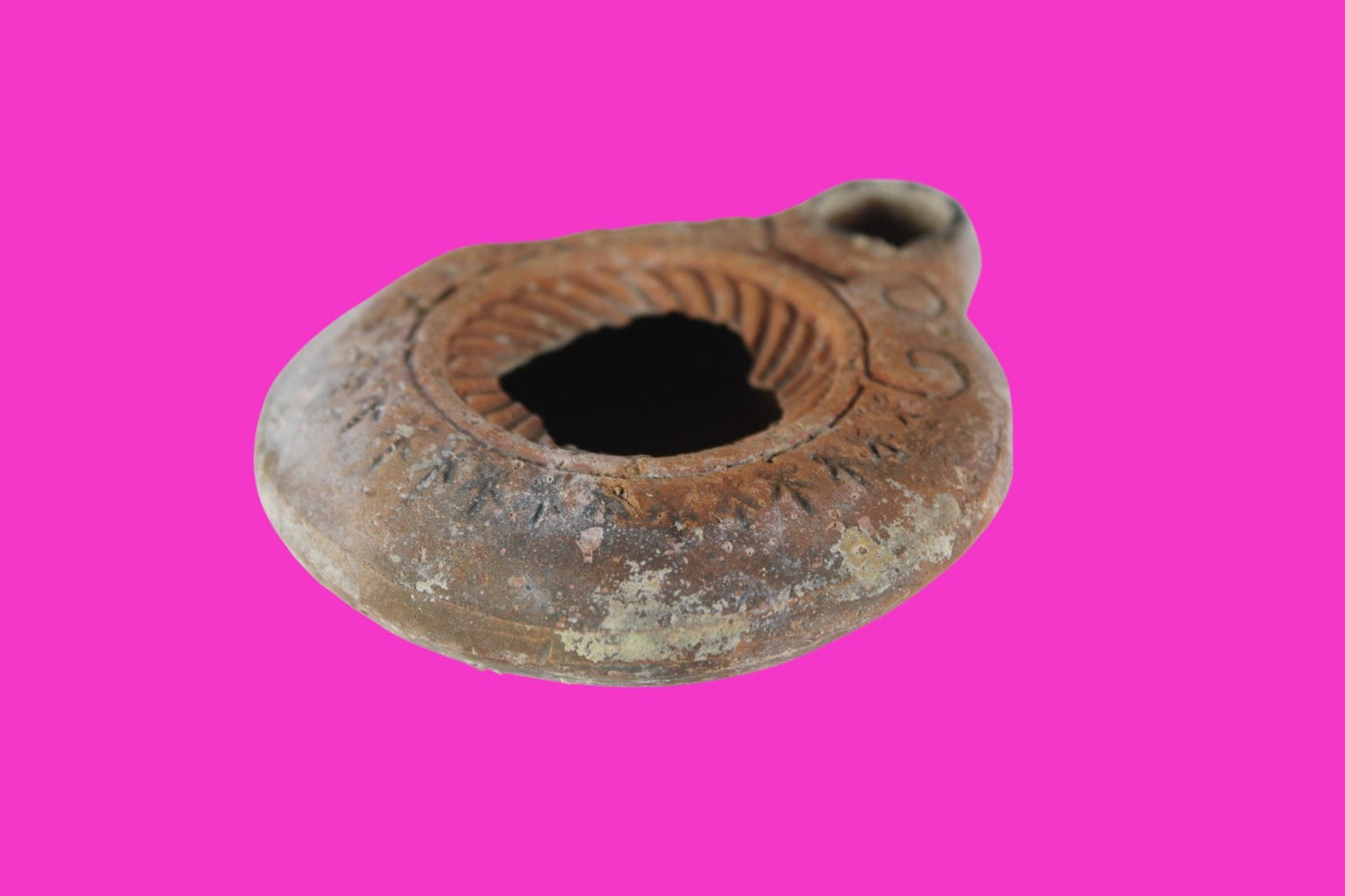 Holy Land Oil Lamp Ancient Artifact Time of Jesus & Apostles 63BC-323AD COA 168