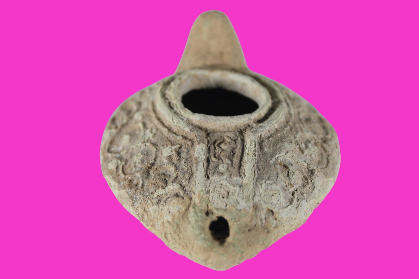 Holy Land Oil Lamp Ancient Artifact Time of the Christians 313-636 AD COA 219