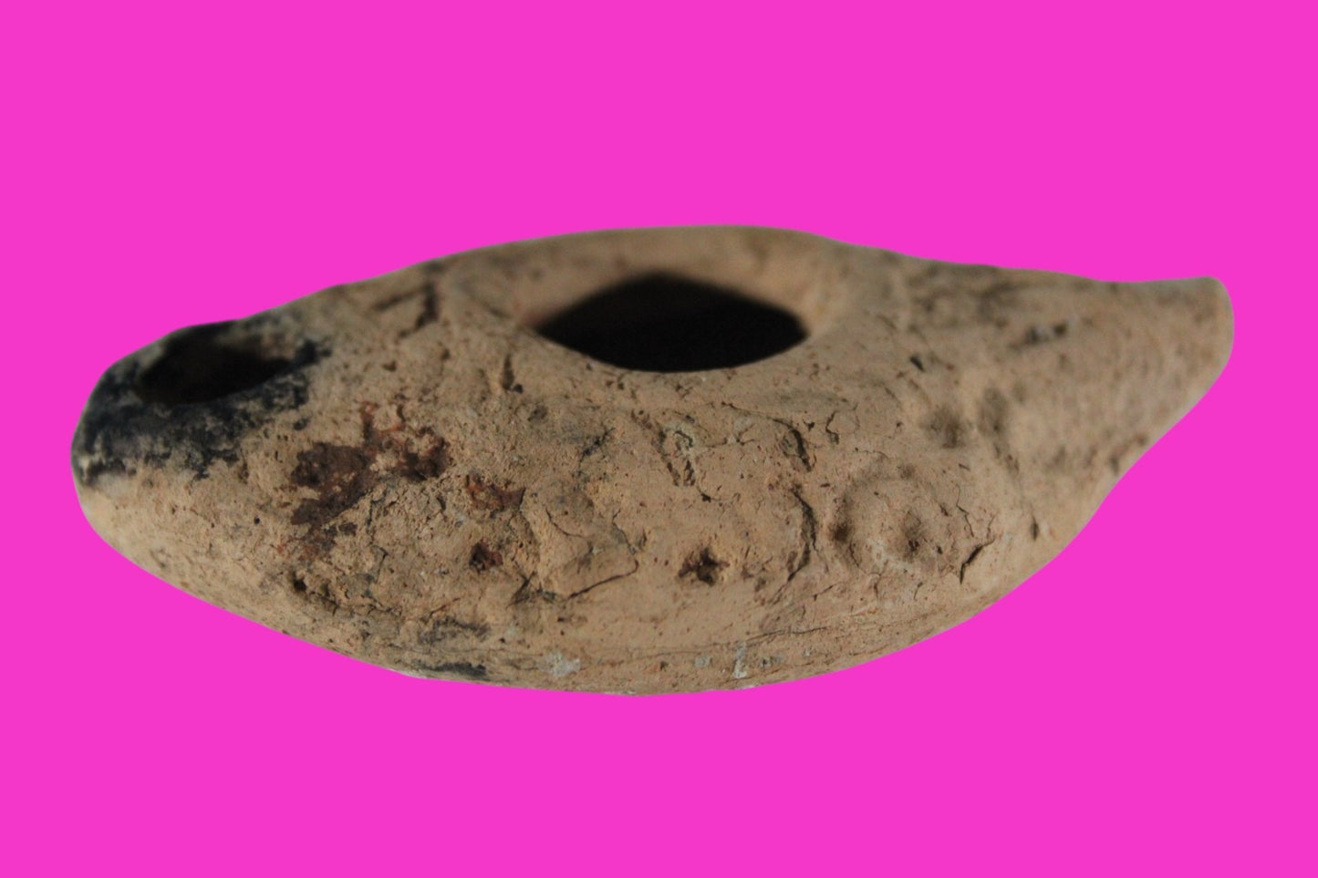 Ancient Holy Land Oil Lamp Artifact Land of Jesus Christ 100 BC-200 AD COA J146