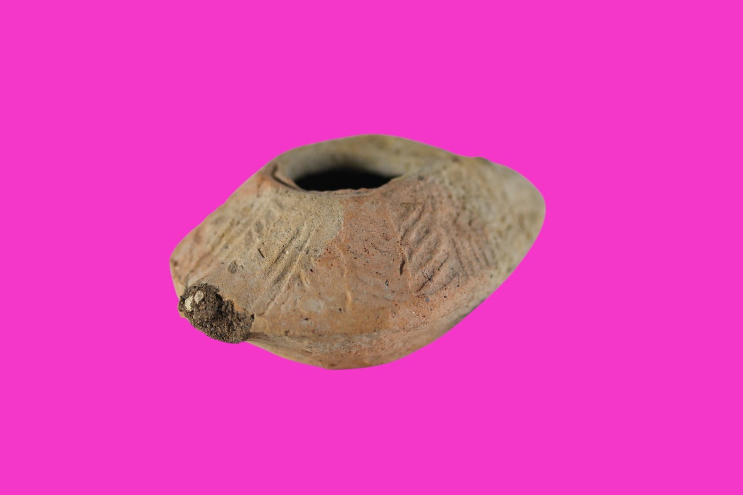Holy Land Oil Lamp Ancient Artifact Time of the Christians 313-636 AD COA 47