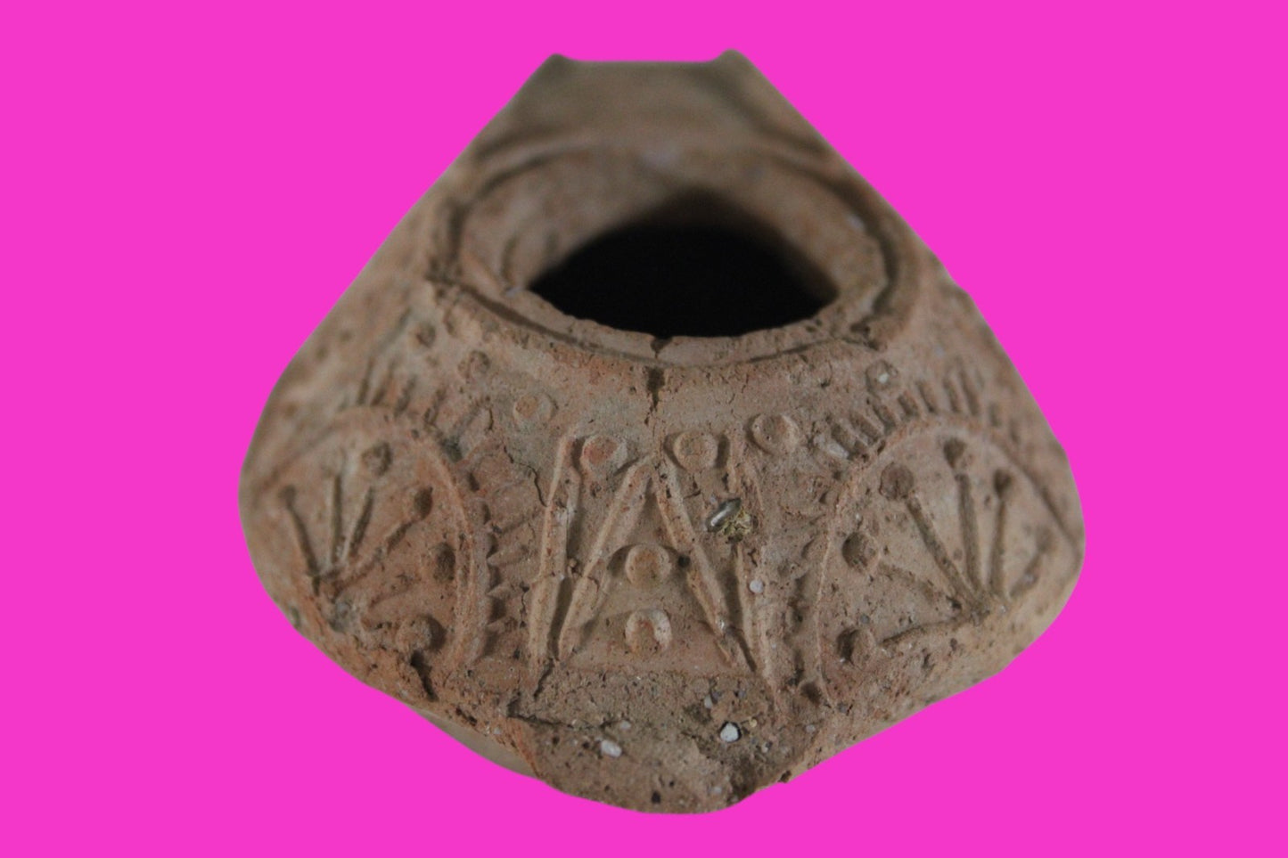 Oil Lamp Holy Land Ancient Artifact Jesus Christ Home Israel 300-600 AD COA 85