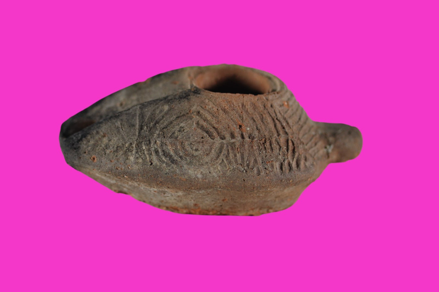 Time of the Christians Oil Lamp Ancient Holy Land Artifact 313-636 AD COA 33