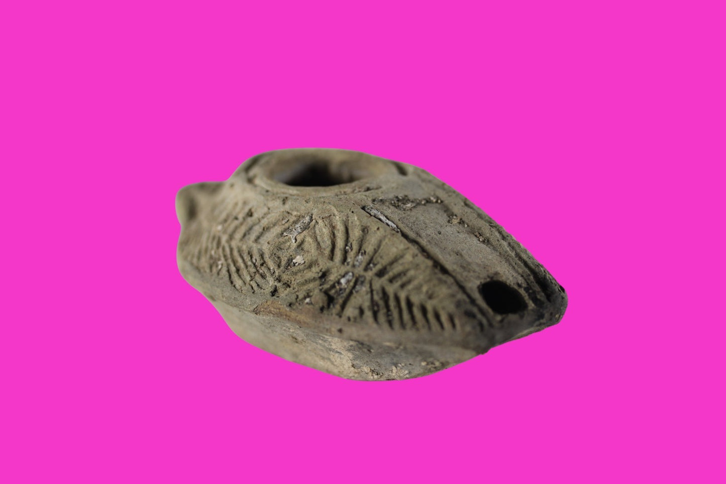 Time of the Christians Oil Lamp Ancient Holy Land Artifact 313-636 AD COA 31